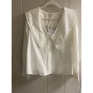 NWT WAYF Ivory Prairie Peasant Blouse Size Medium